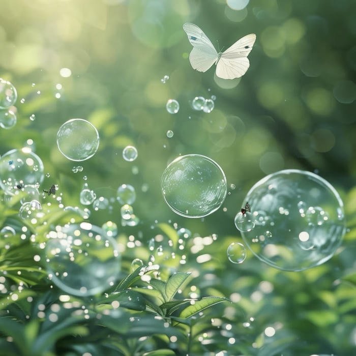 Early morning mist over green hills