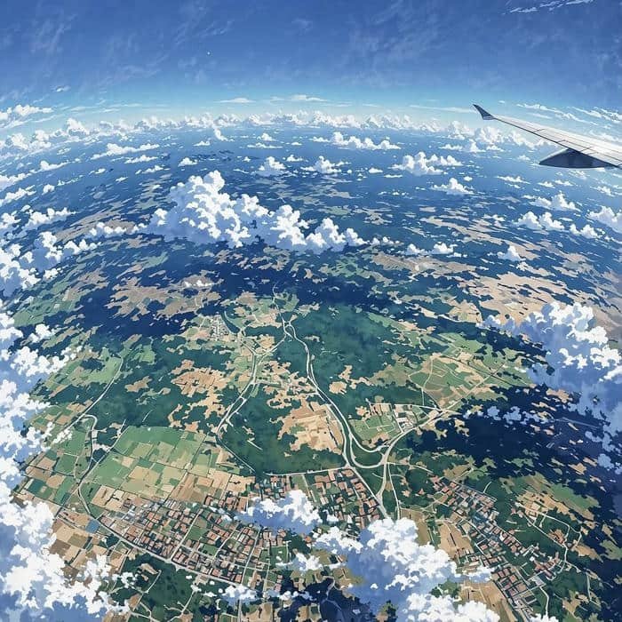 Endless sky above silent nature fields