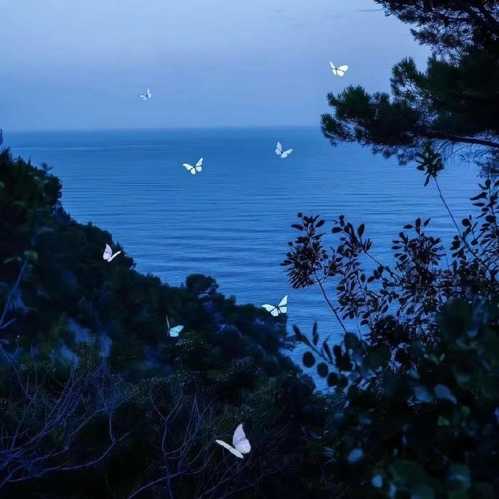 Pastel blue aesthetic pfp with soft lighting