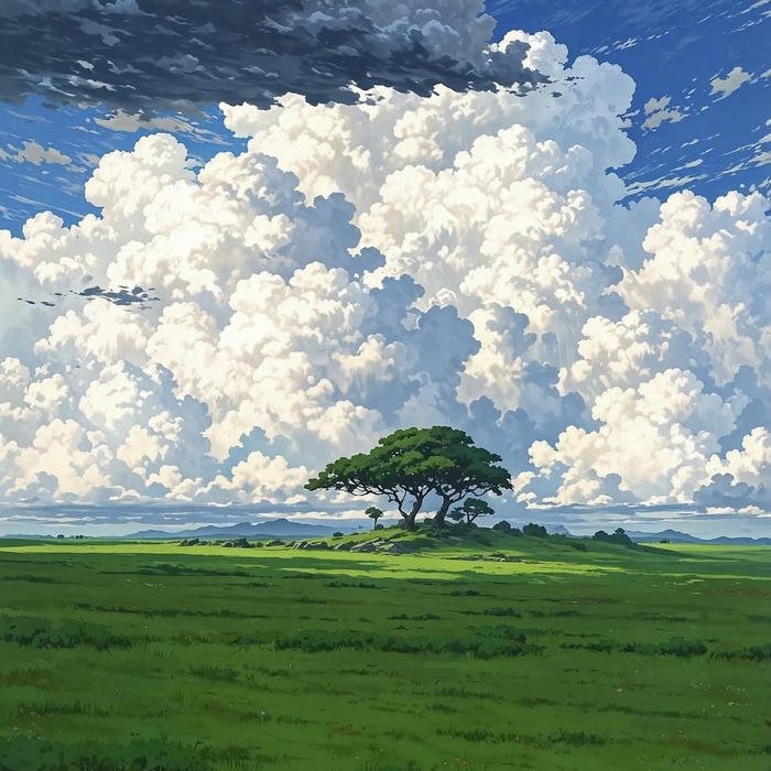 Quiet countryside wrapped in evening calm