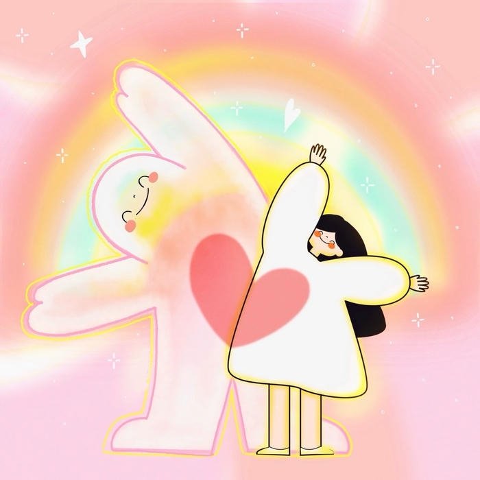 balanced heart composition minimalist profile look