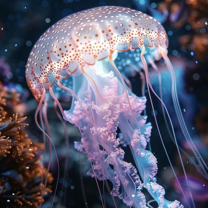 bioluminescent jellyfish aesthetic pfp vibe