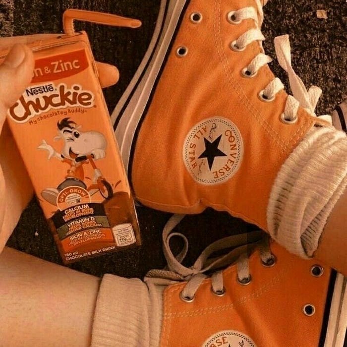 bright soft aesthetic orange pfp style