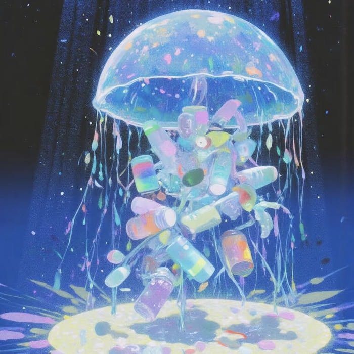 calm blue tone jellyfish aesthetic pfp