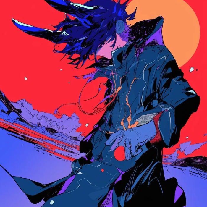 cyberpunk anime pfp neon city profile picture