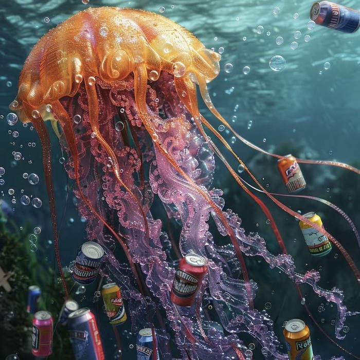 floating light jellyfish aesthetic pfp art