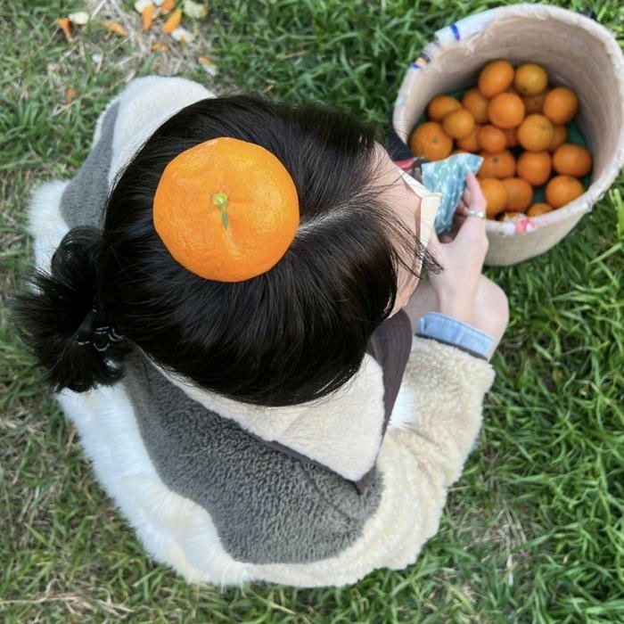 gentle light orange aesthetic pfp look