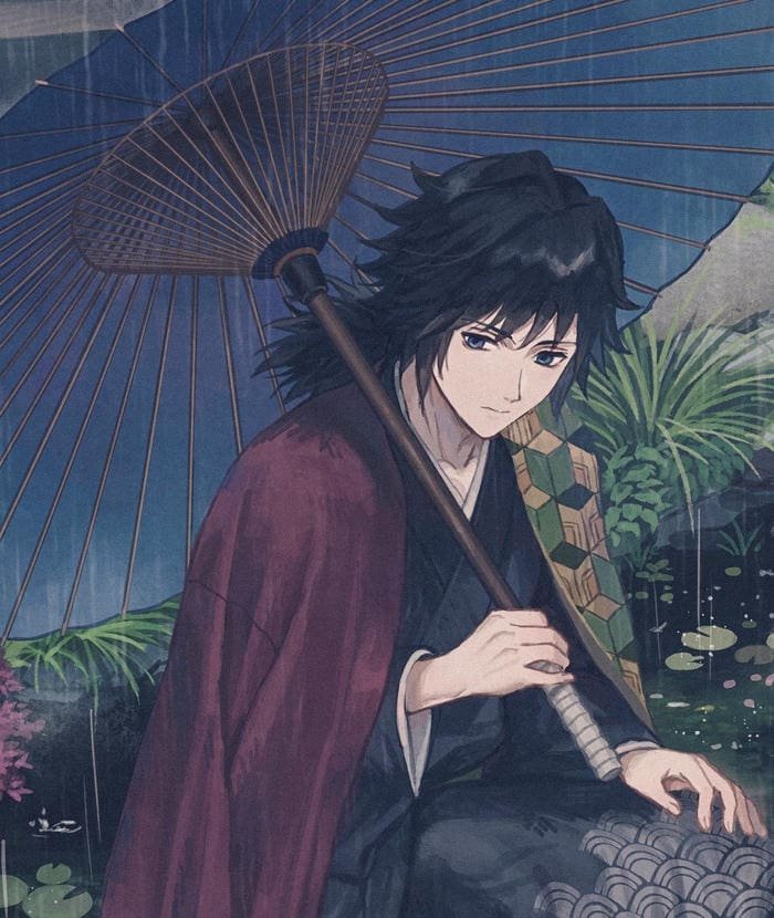 giyu tomioka pfp cool aesthetic composition