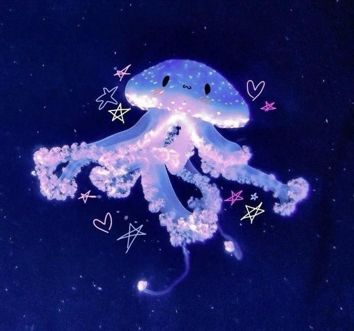 glowing sea life aesthetic jellyfish pfp