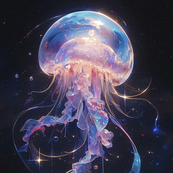 jellyfish aesthetic pfp gentle light waves