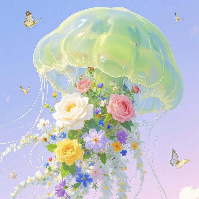 minimal underwater style jellyfish aesthetic pfp