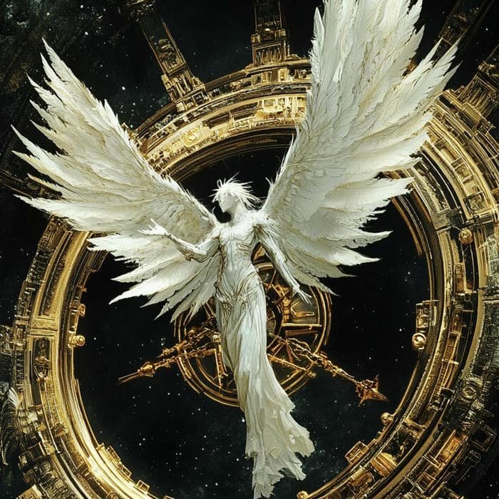 pale dawn glow angel pfp aesthetic