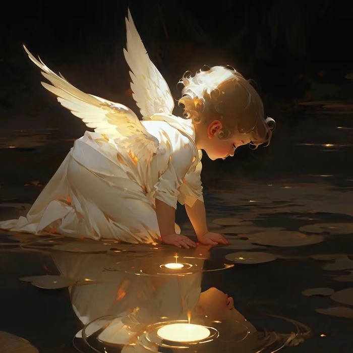 seraph feather glow aesthetic pfp angel