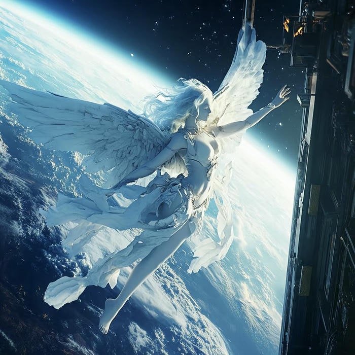 sky mist glow aesthetic angel pfp