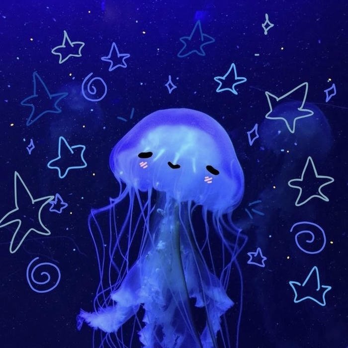 soft dreamy blue jellyfish aesthetic pfp