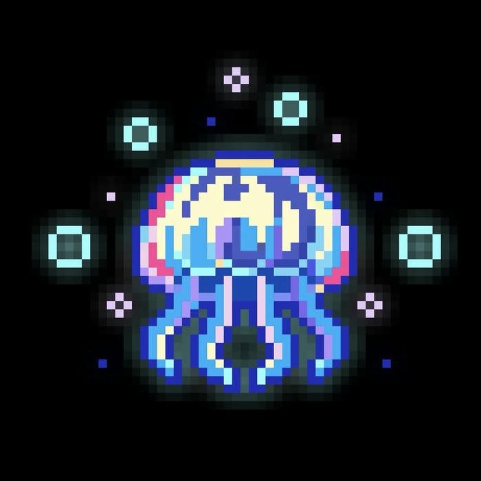 soft neon glow aesthetic jellyfish pfp