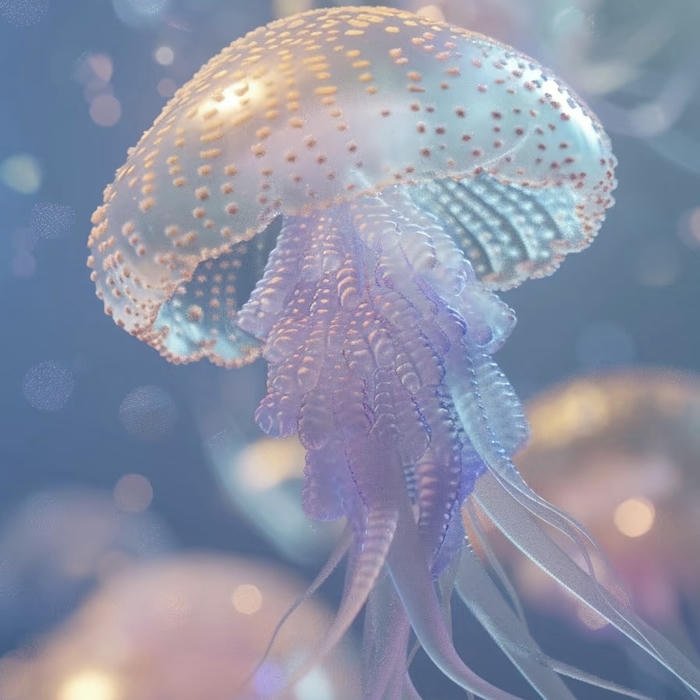 soft neon jellyfish aesthetic pfp vibe