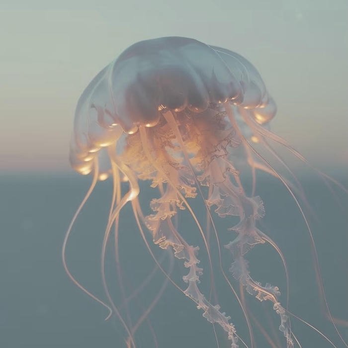 soft ocean aesthetic jellyfish pfp glow