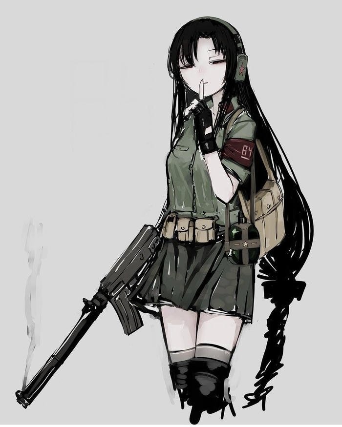 Anime gun pfp featuring drawn firearm focused scene