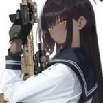 Anime gun pfp formed with aggressive visual framing