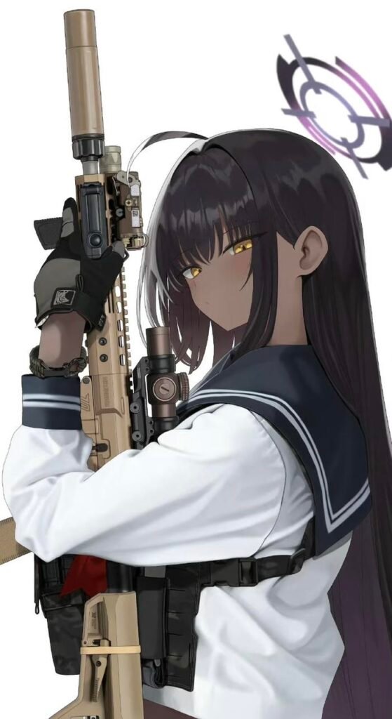 Anime gun pfp formed with aggressive visual framing