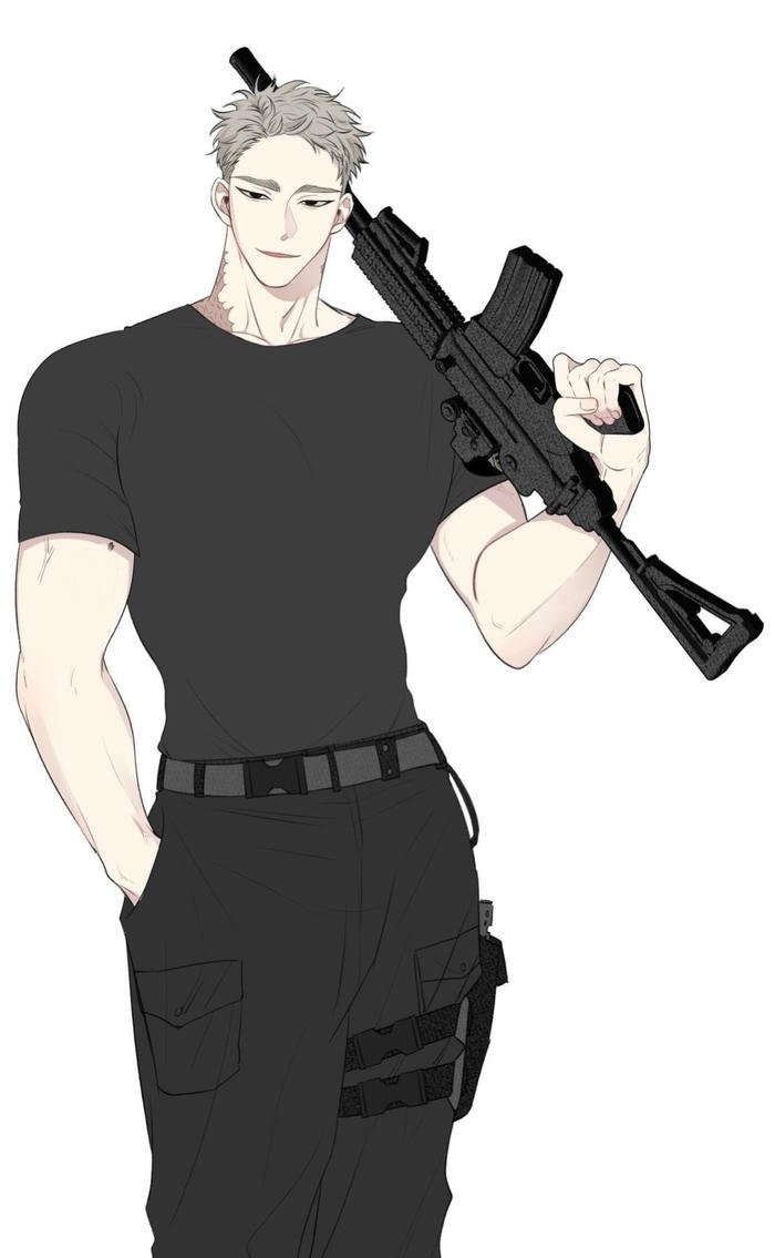 Anime gun pfp highlighting weapon focused artwork