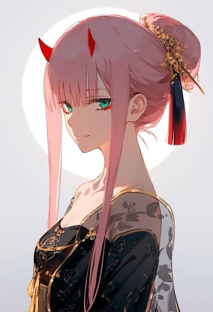 Anime pfp zero two with bold graphic definition