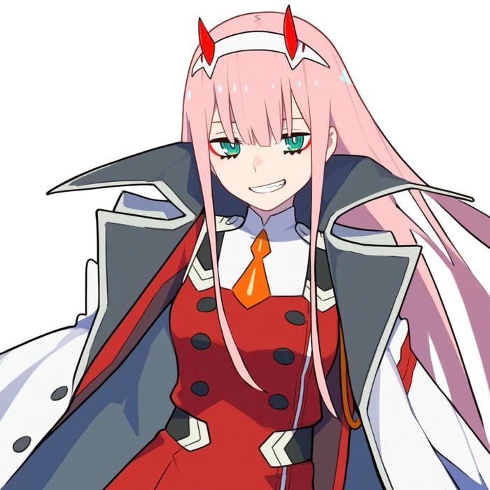 Anime pfp zero two with distinctive horn elements