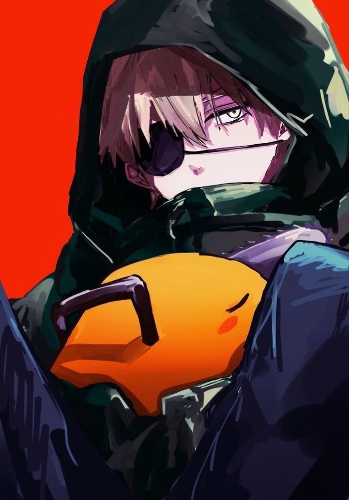 Anime style denji chainsaw man pfp portrait