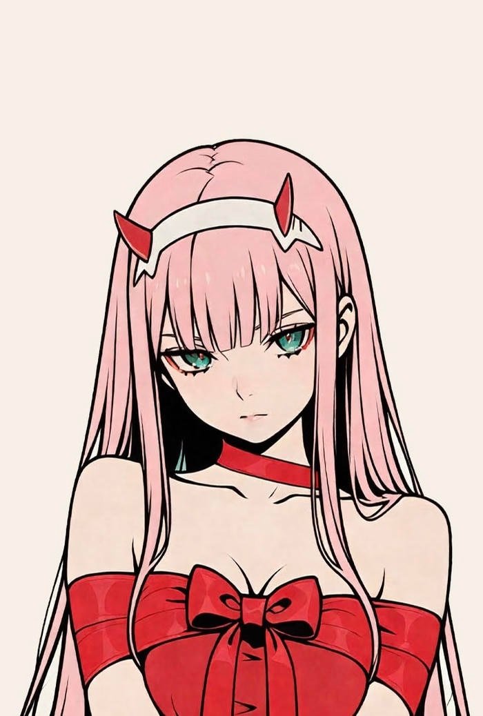 Anime zero two pfp highlighting distinctive anime features