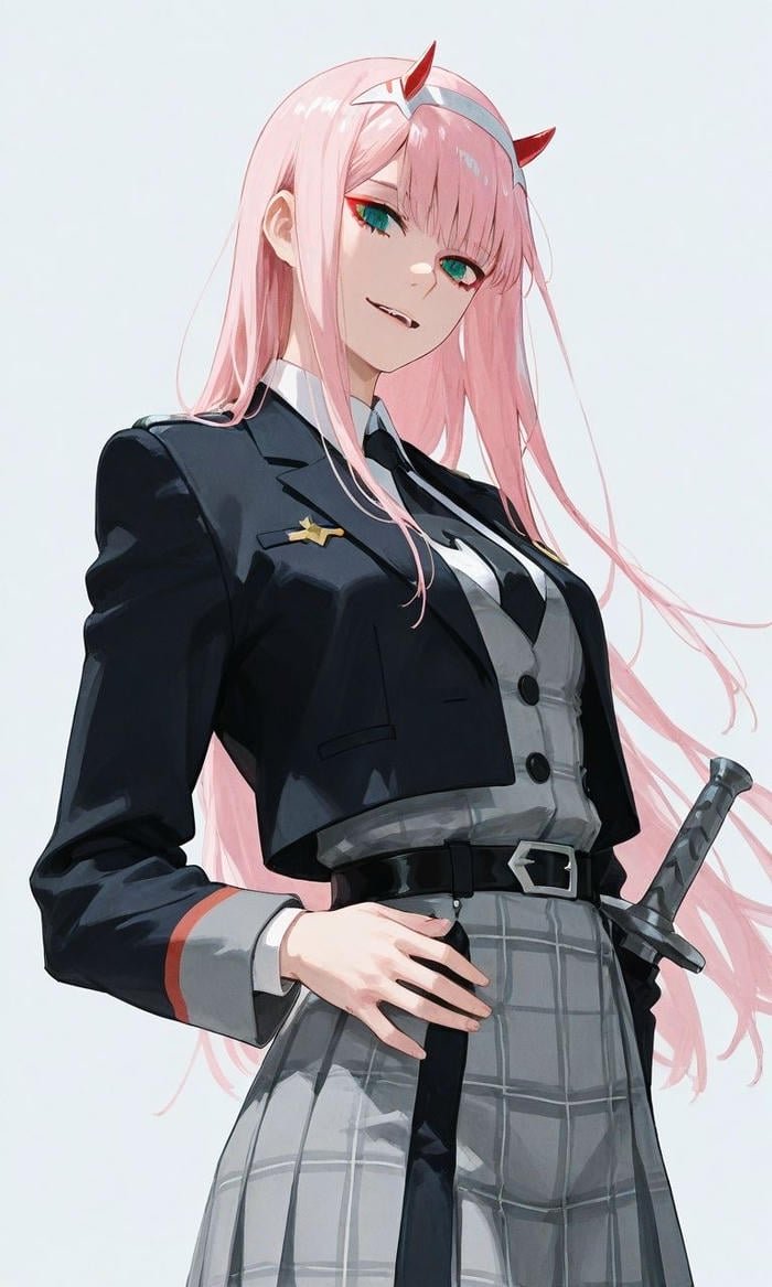Anime zero two pfp with recognizable anime silhouette