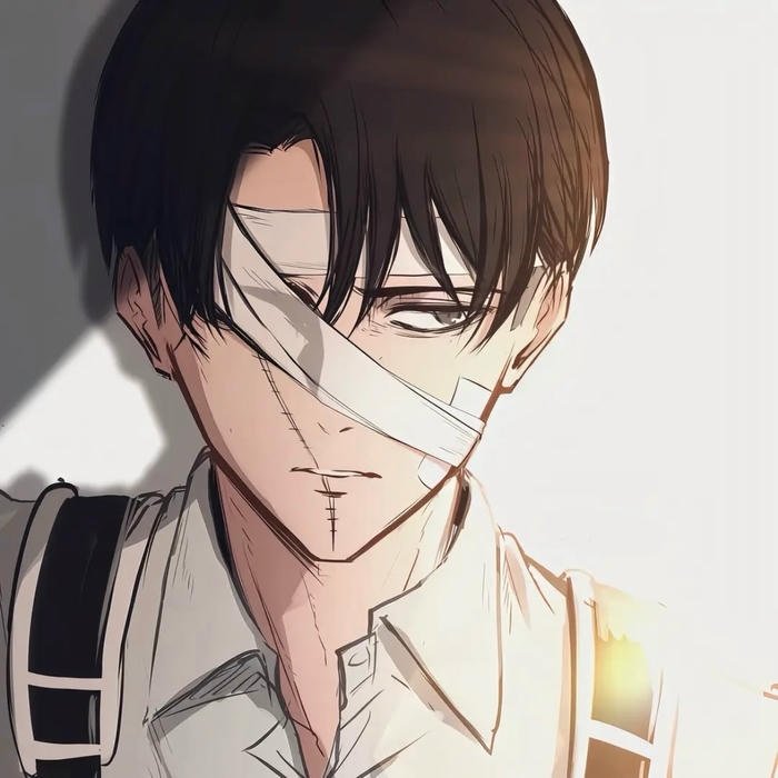 Aot themed anime pfp emphasizing inner resolve