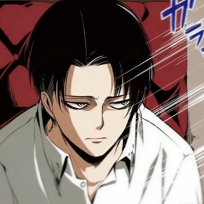 Aot themed anime pfp showing hardened determination