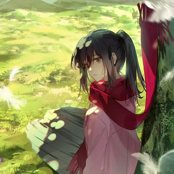 Aot universe inspired anime pfp with serious tone