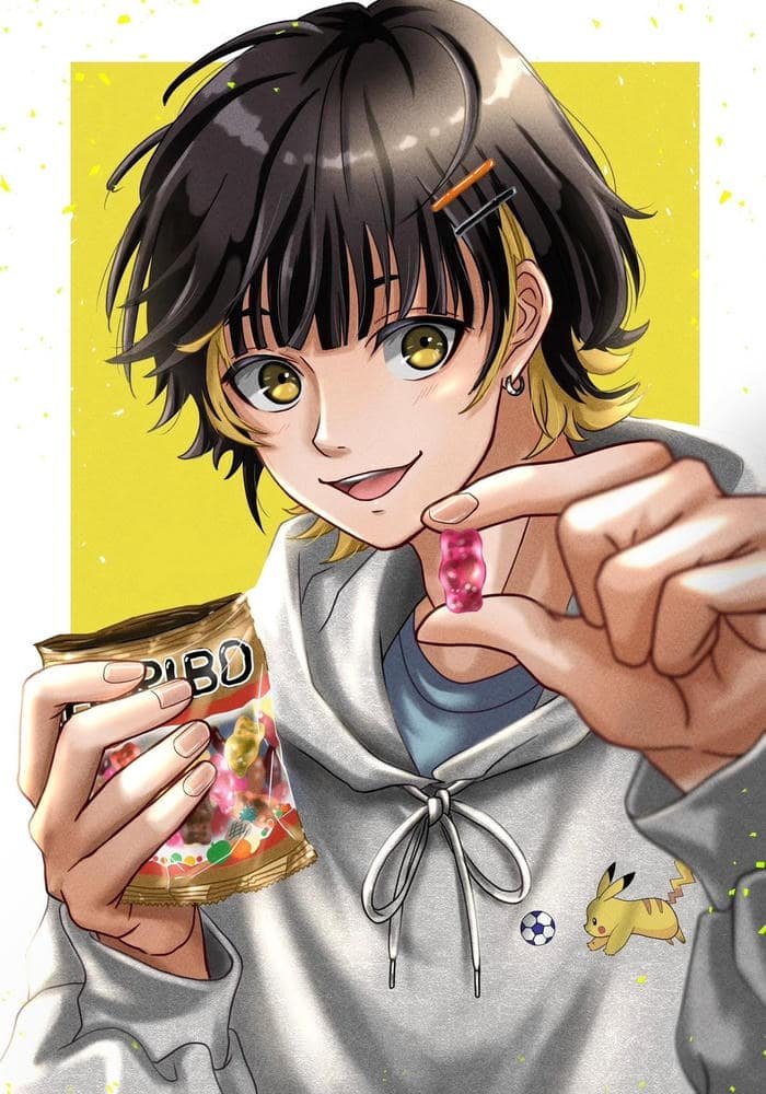 Bachira pfp showing playful competitive attitude