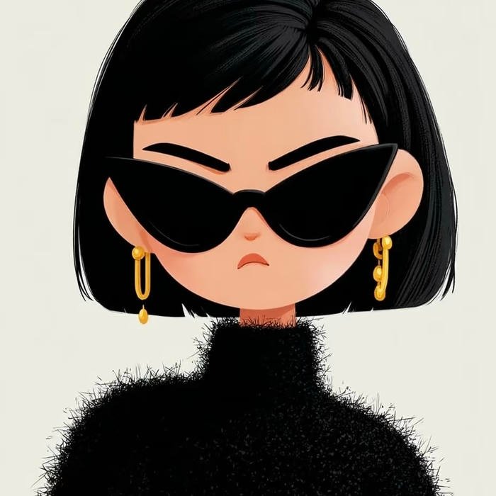 Cartoon character of cn pfp black girl for profile