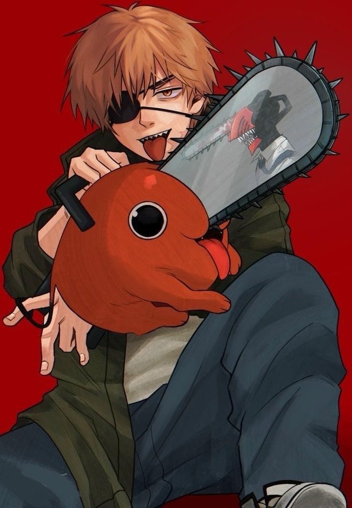 Chainsaw Man denji pfp with expressive anime features