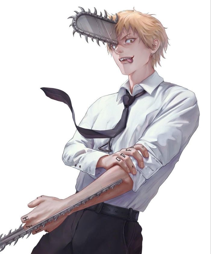 Chainsaw Man pfp denji with intense anime styling