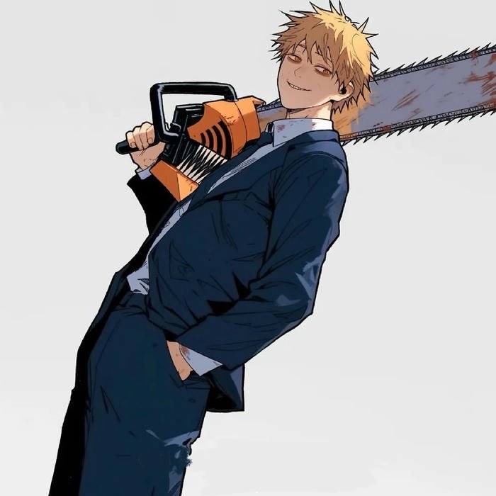 Character contrast emphasized inside anime pfp chainsaw man