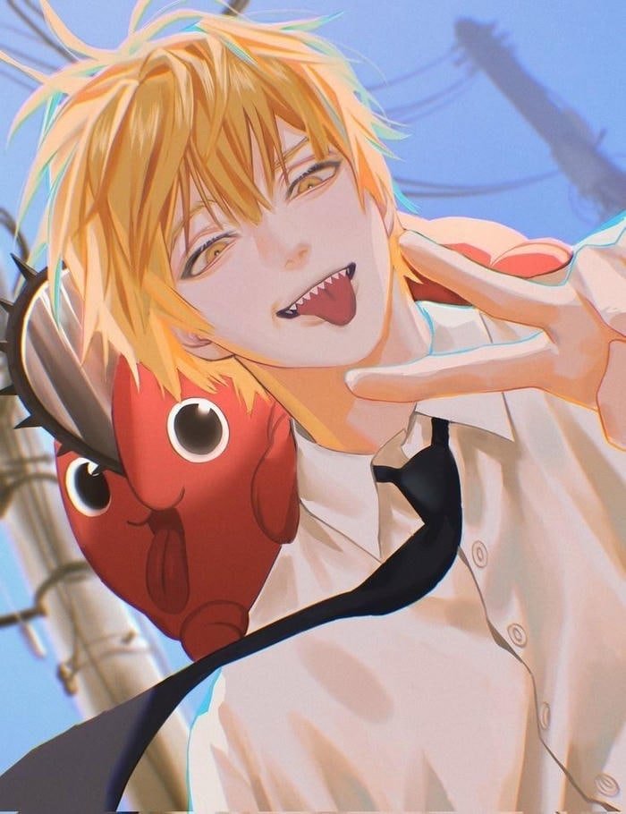 Close-up denji pfp showing raw Chainsaw Man energy