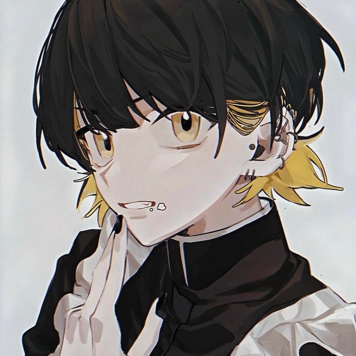 Competitive tension visual blue block anime pfp