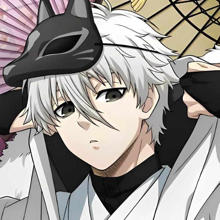 Controlled emotion expression blue block anime pfp