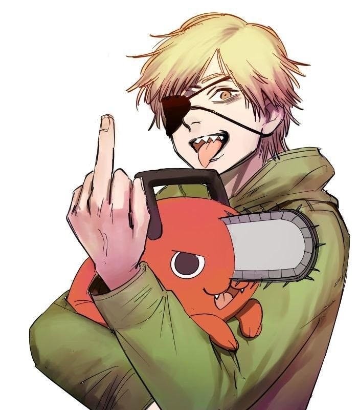 Denji chainsaw man pfp anime with bold facial details