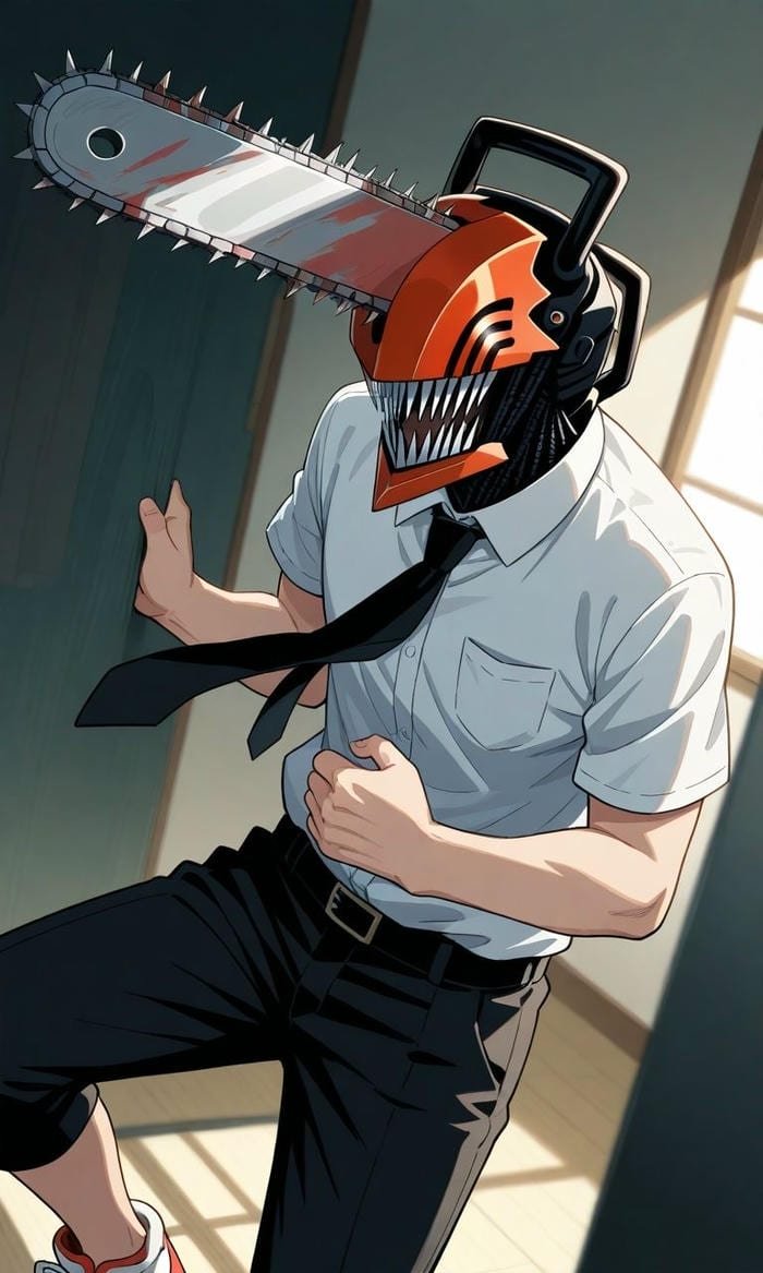 Denji pfp with sharp anime expression from Chainsaw Man