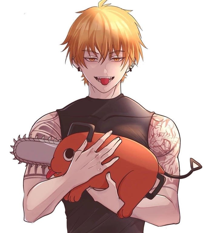 Denji pfp with sharp anime linework from Chainsaw Man