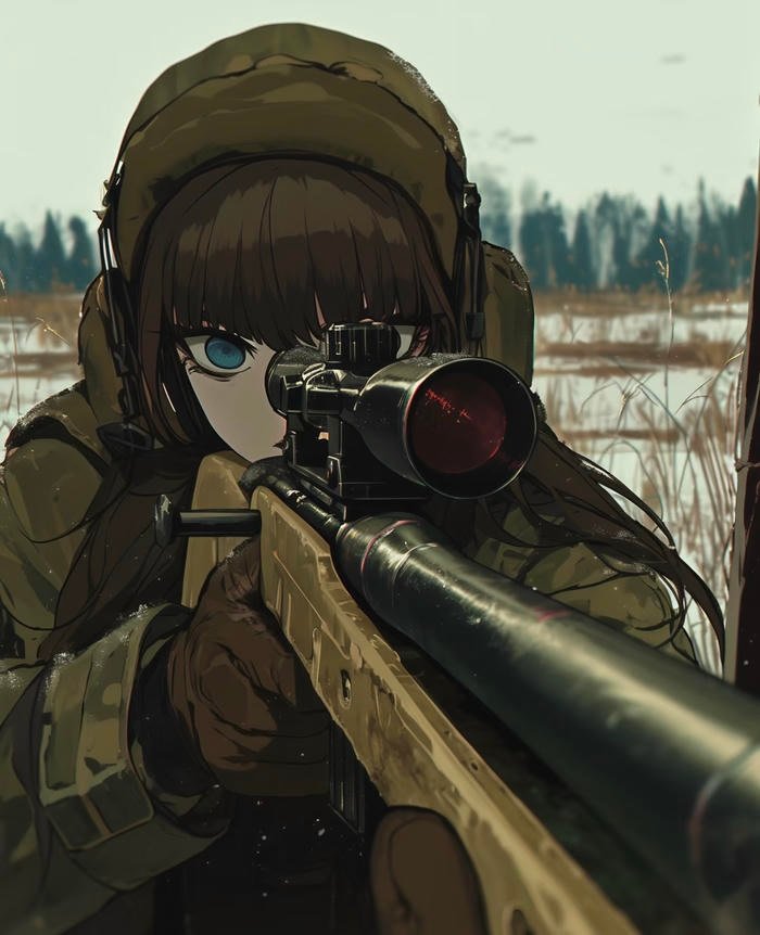 Gun anime pfp emphasizing illustrated weapon presence