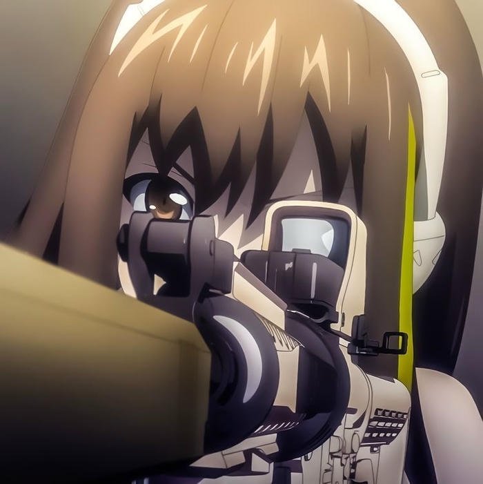 Gun anime pfp using stylized drawing technique