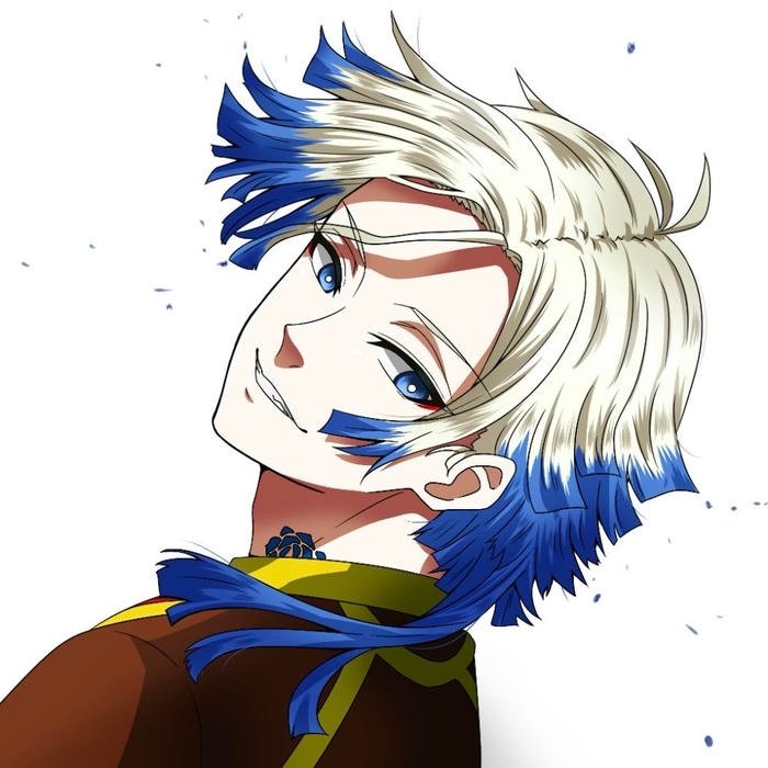 Intense rivalry atmosphere blue block anime pfp