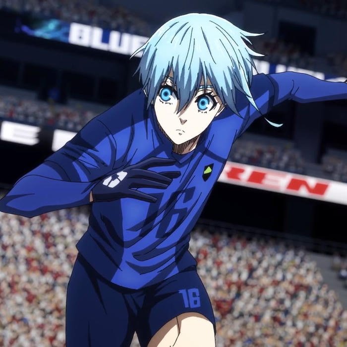 Minimalist anime sports profile blue block anime pfp