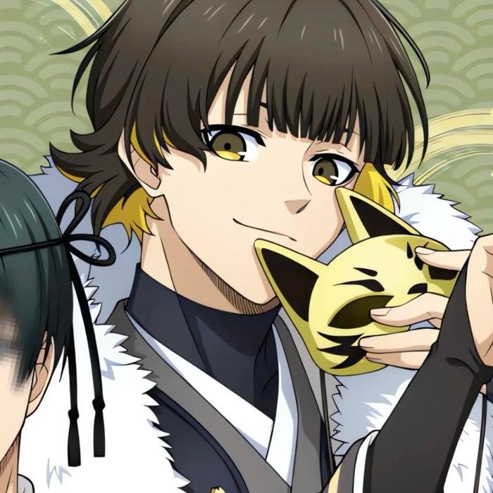 Modern animation portrait blue block anime pfp